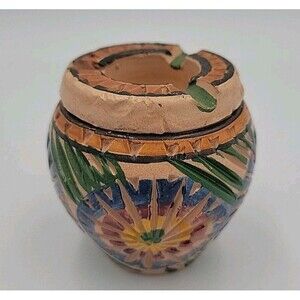 Moroccan Style 2 Piece Ceramic Bong Ashtray 2.75" x 3.75"